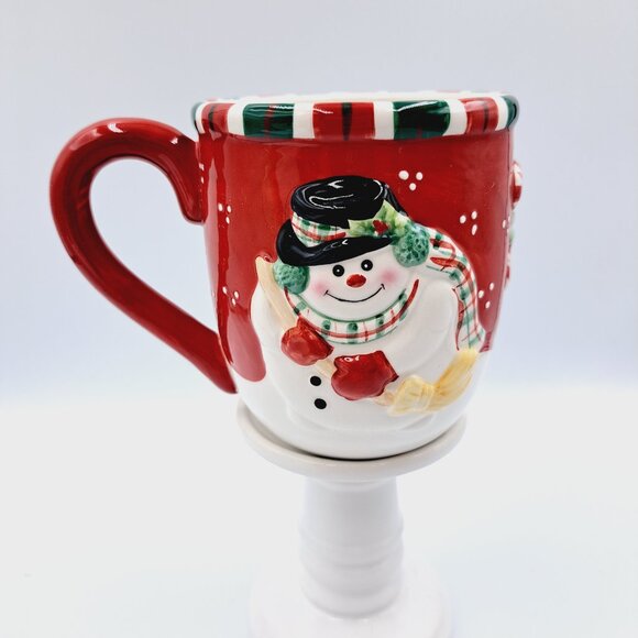 Fitz and Floyd Snowman Gift Gallery Plate & Mug & Frosty Towel & Ty Beanie Boo - Picture 3 of 16